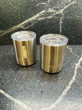 YETI Rambler Lowball Tumblers Set of 2 | Stainless Steel Insulated Cups w/ Lids